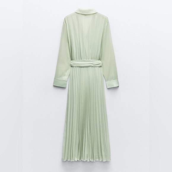 ZARA PLEATED FOIL DRESS - Picture 7 of 9